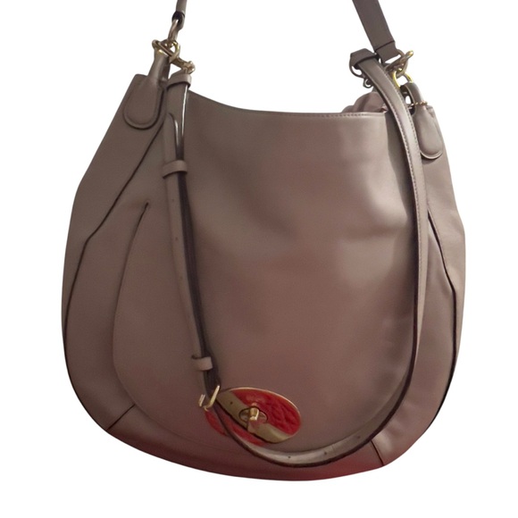 Coach Gray and Gold Hobo Bag with Turnlock Closure - Picture 1 of 8